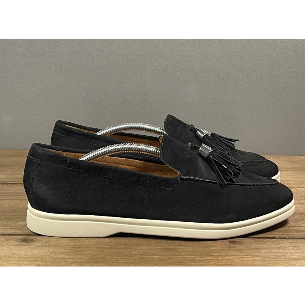 Johnston & Murphy Women's Darlene Tasse Loafer Size 7.5 Black Suede Slip On